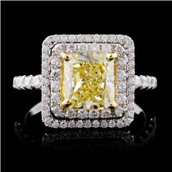 18K White Gold 2.57ctw Fancy Color Diamond Ring