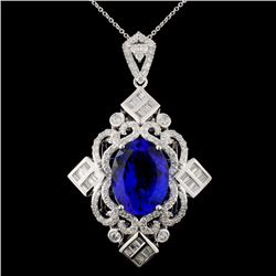 18K Gold 9.93ct Tanzanite & 2.12ctw Diamond Neckla