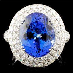 18K Gold 8.47ct Tanzanite & 2.22ctw Diamond Ring