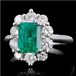 18K Gold 1.73ct Emerald & 0.96ct Diamond Ring