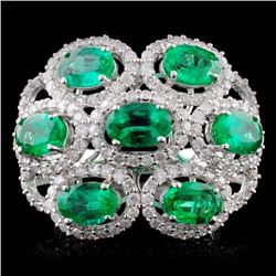 14K Gold 4.00ctw Emerald & 1.00ct Diamond Ring