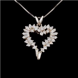 14K White Gold 1.85ctw Diamond Pendant