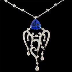 14K Gold 4.51ct Tanzanite & 1.58ctw Diamond Neckla