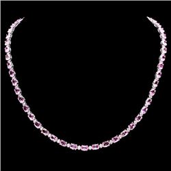 `14k Gold 25ct Sapphire 1.20ct Diamond Necklace