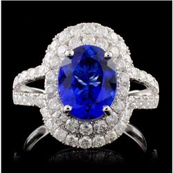 18K White Gold 2.20ct Tanzanite & 1.05ctw Diamond