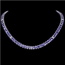 `14k Gold 54ct Tanzanite 2ct Diamond Necklace