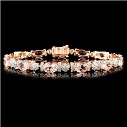 14K Gold 9.15ctw Morganite & 1.50ctw Diamond Brace