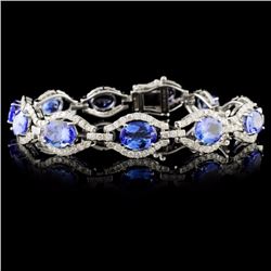 14K White Gold 15.11ct Tanzanite & 3.53ctw Diamond