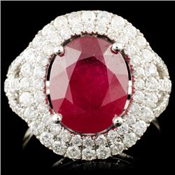 14K Gold 5.57ct Ruby & 1.49ctw Diamond Ring