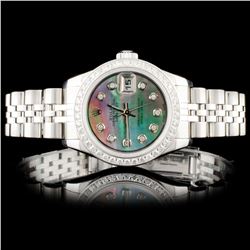 Rolex SS DateJust 1.00ct Diamond Ladies Wristwatch