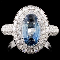 18K Gold 2.48ct Sapphire & 1.68ct Diamond Ring