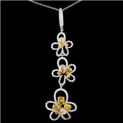 18K Gold 2.76ctw Fancy Diamond Pendant