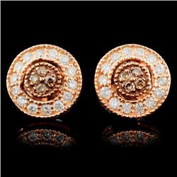 14K Gold 0.40ctw Fancy Diamond Earrings