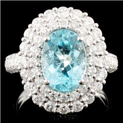 18K Gold 2.78ct Paraiba Tourmaline & 1.88ctw Diamo