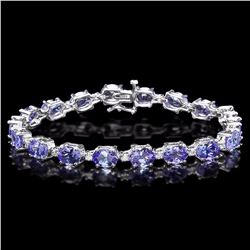 `14k Gold 19.5ct Tanzanite 0.80ct Diamond Bracelet