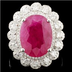 18K Gold 8.52ct Ruby & 1.13ctw Diamond Ring