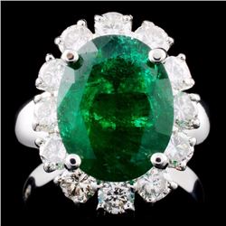 14K Gold 4.06ct Emerald & 1.45ctw Diamond Ring