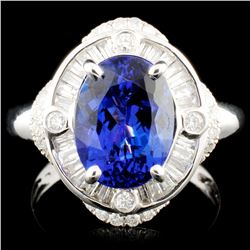 18K Gold 3.62ct Tanzanite & 0.58ctw Diamond Ring