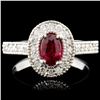 Image 1 : 14K Gold 0.76ct Ruby & 0.62ctw Diamond Ring