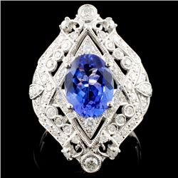 14K Gold 2.14ct Tanzanite & 0.85ctw Diamond Ring