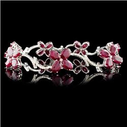 14K Gold 17.45ct Ruby & 1.14ctw Diamond Bracelet