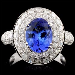 14K Gold 2.14ct Tanzanite & 1.71ct Diamond Ring