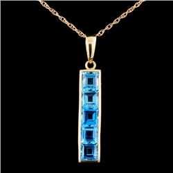 14K Gold 2.00ct Topaz Pendant