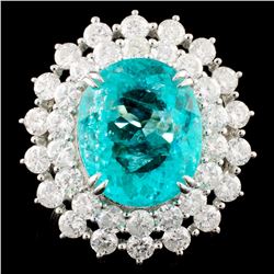 18K Gold 7.94ct Paraiba & 2.83ctw Diamond Ring