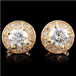 14K Gold 1.28ctw Diamond Earrings