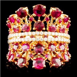 18K Gold 4.67ctw Ruby & 0.45ctw Diamond Ring