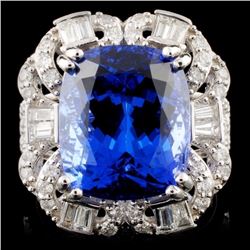 18K White Gold 10.25ct Tanzanite & 1.23ctw Diamond