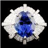 Image 1 : 18K Gold 5.91ct Tanzanite & 1.96ctw Diamond Ring