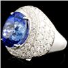 Image 2 : 18K Gold 9.73ct Tanzanite & 3.14ctw Diamond Ring