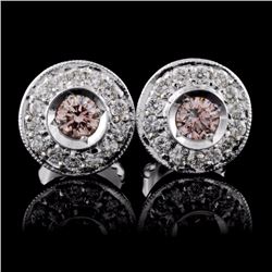 18K White Gold 0.53ctw Fancy Color Diamond Earring