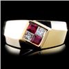 Image 1 : 18K Gold 0.22ctw Ruby & 0.18ctw Diamond Ring