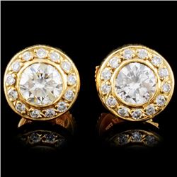 18K Gold 1.17ctw Diamond Earrings