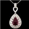 Image 2 : 18K Gold 3.90ct Ruby & 1.69ctw Diamond Pendant