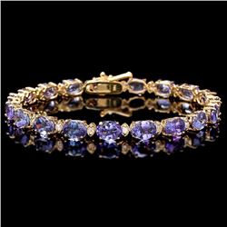 `14k Gold 17ct Tanzanite 0.80ct Diamond Bracelet