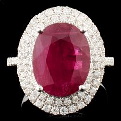 18K Gold 4.69ct Ruby & 0.64ctw Diamond Ring