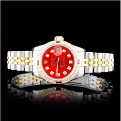 Rolex YG/SS DateJust 1.00ct Diamond Ladies Watch