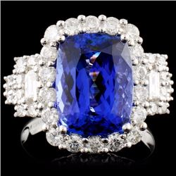 18K Gold  5.60ct Tanzanite & 1.44ct Diamond Ring