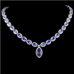 14K Gold 38.99ctw Tanzanite & 7.74ctw Diamond Neck