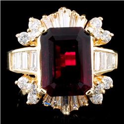 14K Gold 3.91ct Tourmaline & 1.69ctw Diamond Ring