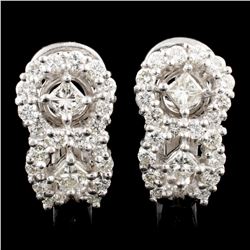 18K Gold 1.52ctw Diamond Earrings