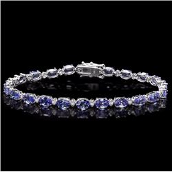 `14k Gold 10ct Tanzanite 0.50ct Diamond Bracelet