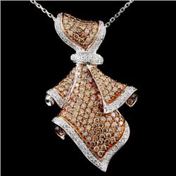 14K Gold 2.52ctw Fancy Diamond Pendant