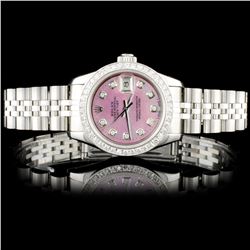 Rolex SS DateJust 1.00ct Diamond Ladies Wristwatch