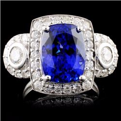 14K White Gold 7.20ct Tanzanite & 1.49ctw Diamond