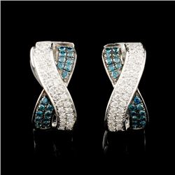 14K Gold 0.56ctw Fancy Color Diamond Earrings