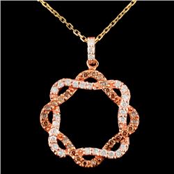 14K Gold 0.62ctw Fancy Color Diamond Pendant